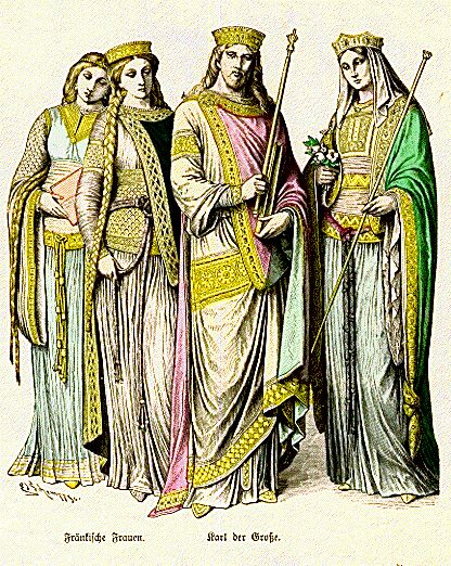 19th century illustration of court ladies